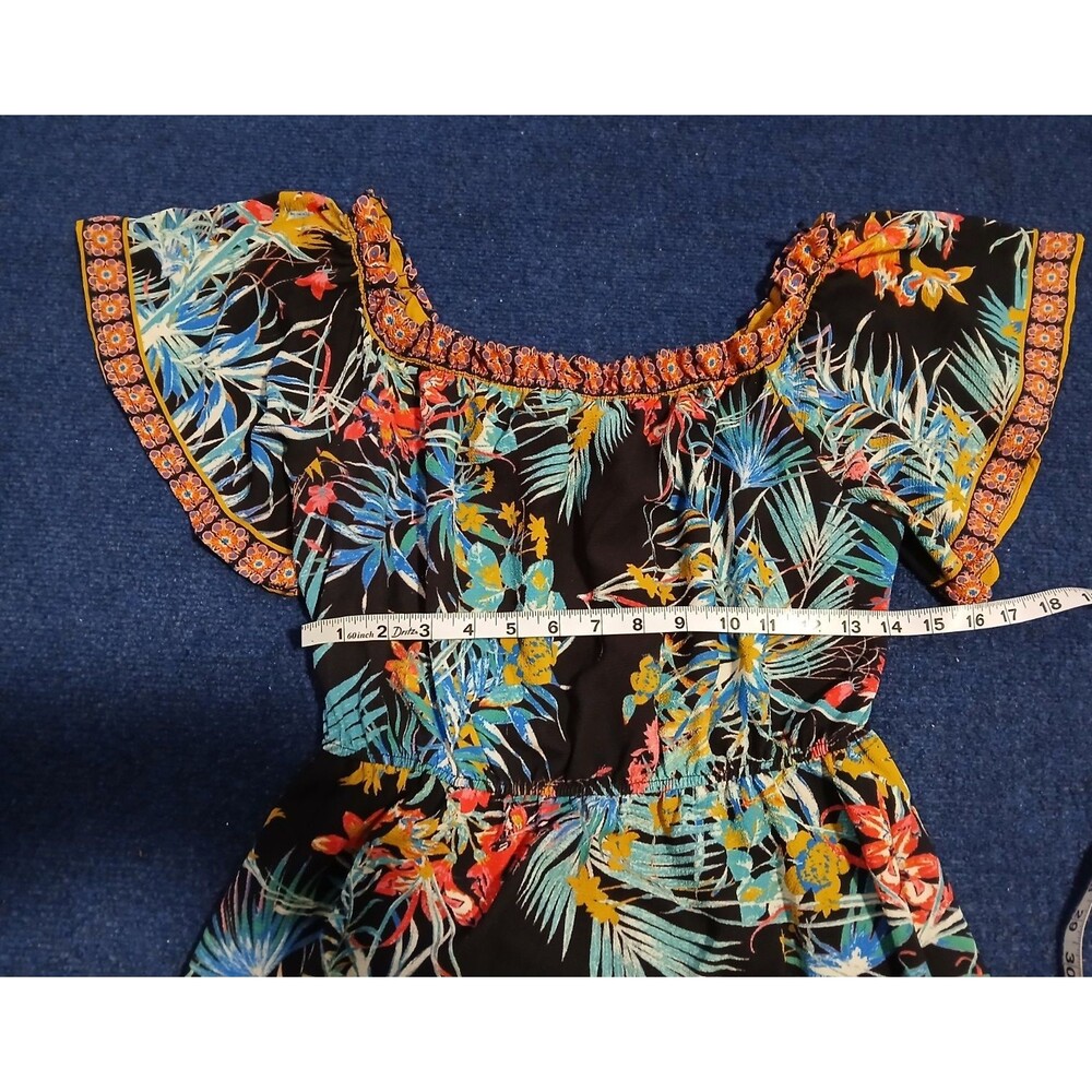 Flying Tomato Long Maxi On/Off Shoulder Style Tropical Dress  Large - Picture 11 of 13